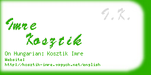 imre kosztik business card